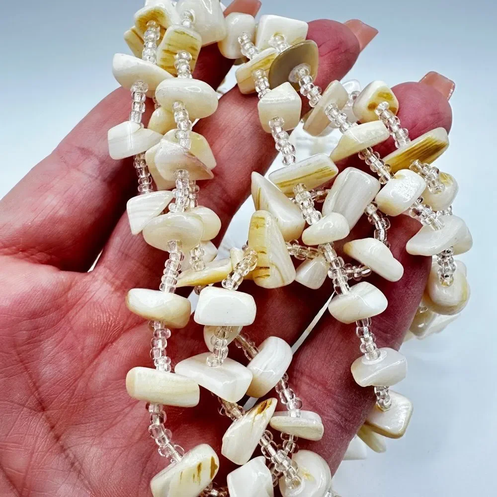 42” of genuine shell and seed bead necklace!